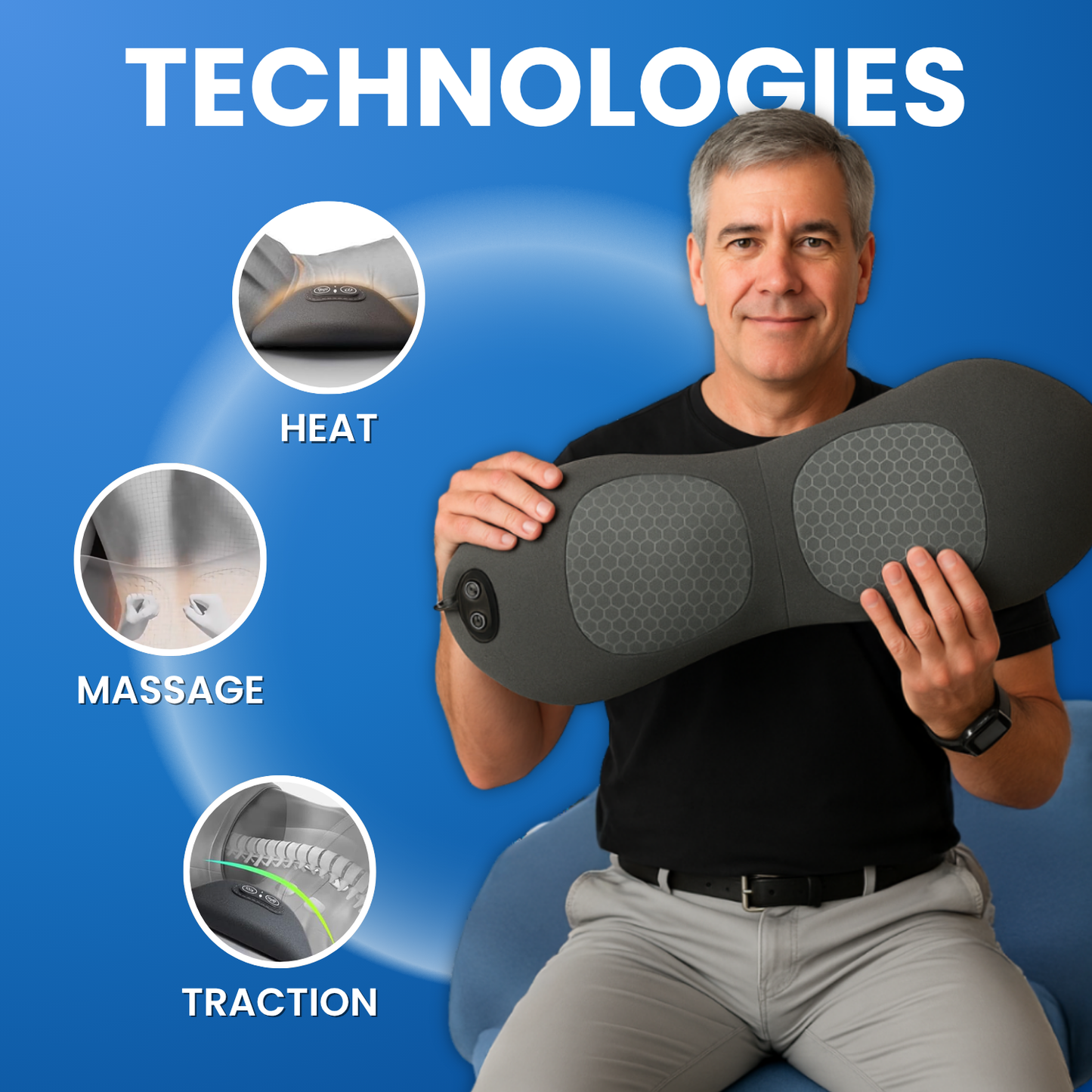 NovaNifty™ 3-in-1 Smart Pillow for Back Pain Relief