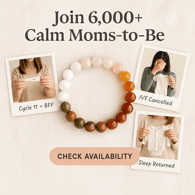 CalmCradle™ Fertility Bracelet | Piezo-Calm Moonstone & Rose Quartz Wristband for Natural Conception Support