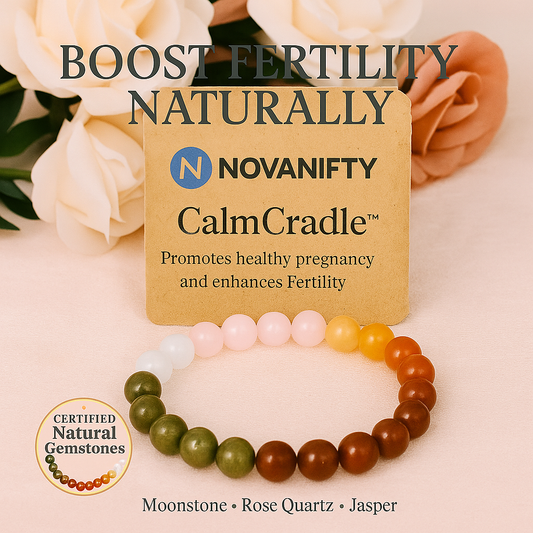 CalmCradle™ Fertility Bracelet | Piezo-Calm Moonstone & Rose Quartz Wristband for Natural Conception Support