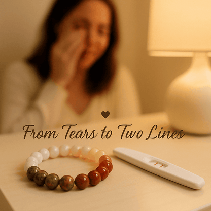 CalmCradle™ Fertility Bracelet | Piezo-Calm Moonstone & Rose Quartz Wristband for Natural Conception Support
